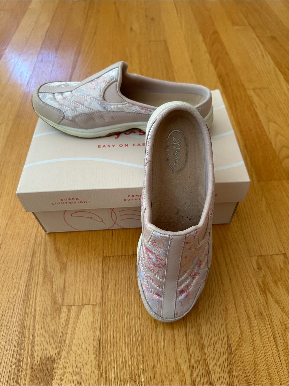 Easy spirit Women's Slip-On Quilted mule style sneaker- Light Pink